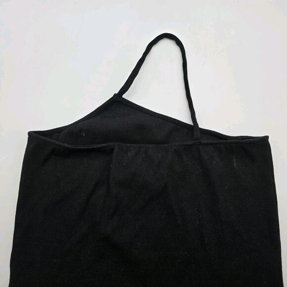 By Anthropologie Top Womens Medium Black Tank Ribbed Cropped One Shoulder - Picture 6 of 10